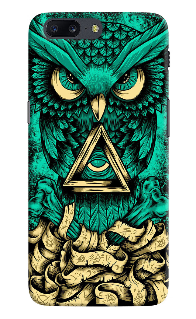 Green Owl Oneplus 5 Hard Case Back Cover by Casekaro