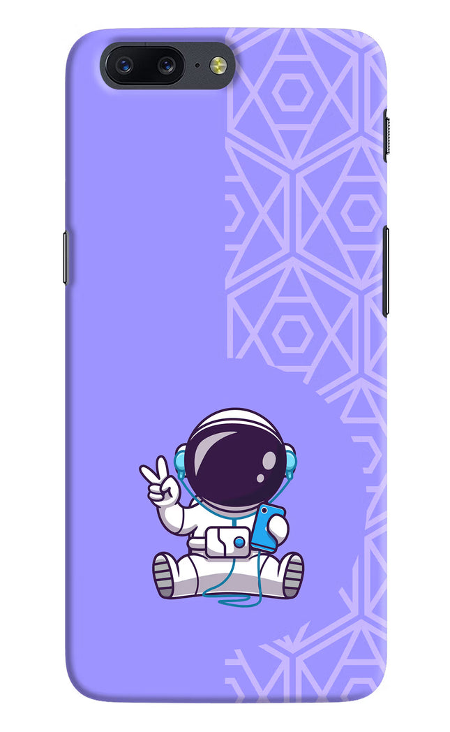 Cute Astronaut Chilling Oneplus 5 Hard Case Back Cover by Casekaro