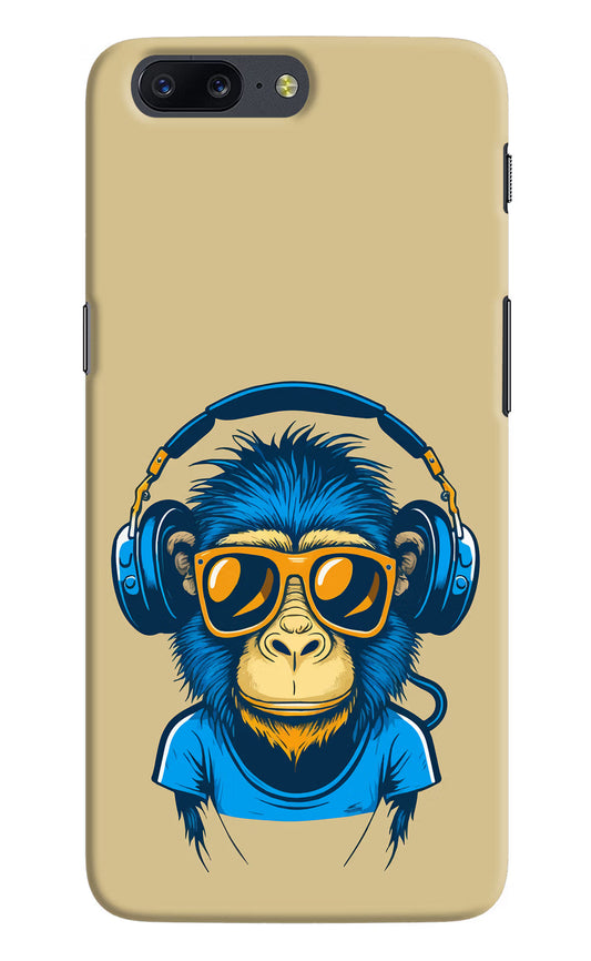 Monkey Headphone Oneplus 5 Hard Case Back Cover by Casekaro