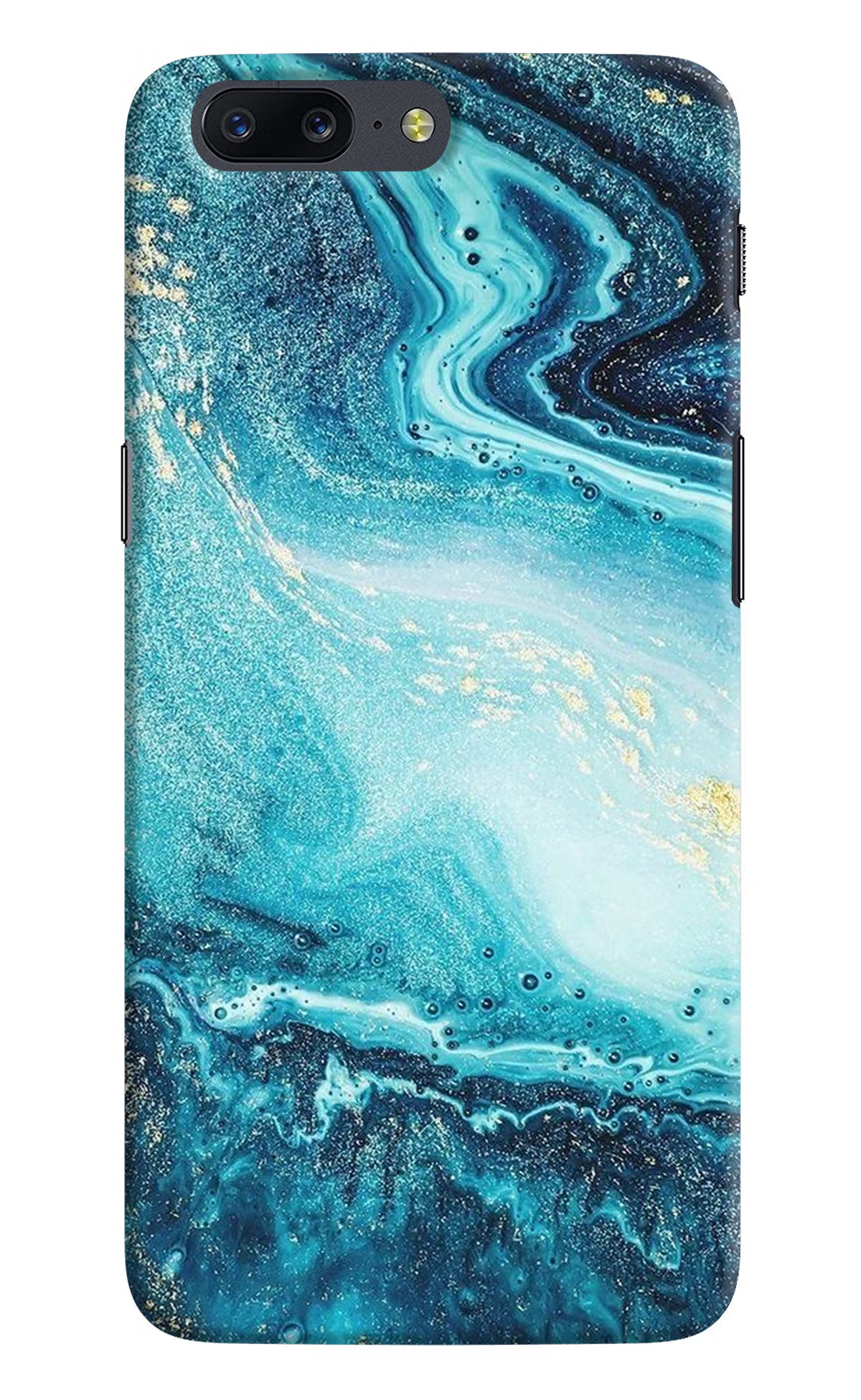 Blue Glitter Marble Oneplus 5 Hard Case Back Cover by Casekaro