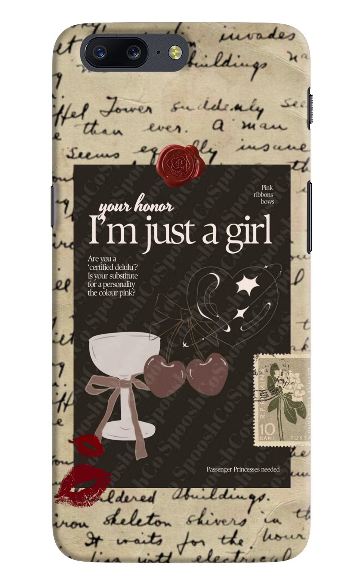 I am just a girl Oneplus 5 Hard Case Back Cover by Casekaro