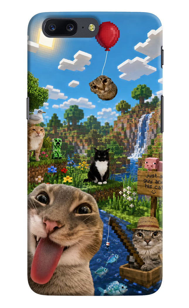 Minecraft Cat Chaos Oneplus 5 Hard Case Back Cover by Casekaro