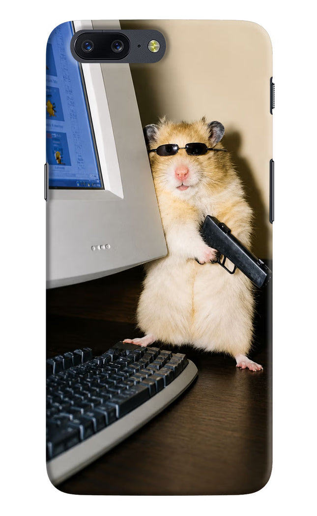 Hacker Hamster Oneplus 5 Hard Case Back Cover by Casekaro