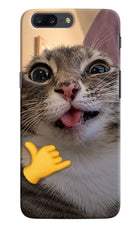 Silly Cat Call Oneplus 5 Hard Case Back Cover by Casekaro