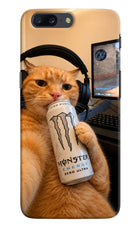 Gamer Cat Energy Oneplus 5 Hard Case Back Cover by Casekaro