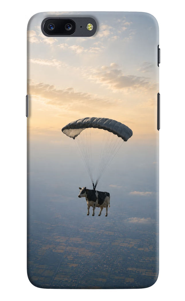 Skydiving Cow Oneplus 5 Hard Case Back Cover by Casekaro