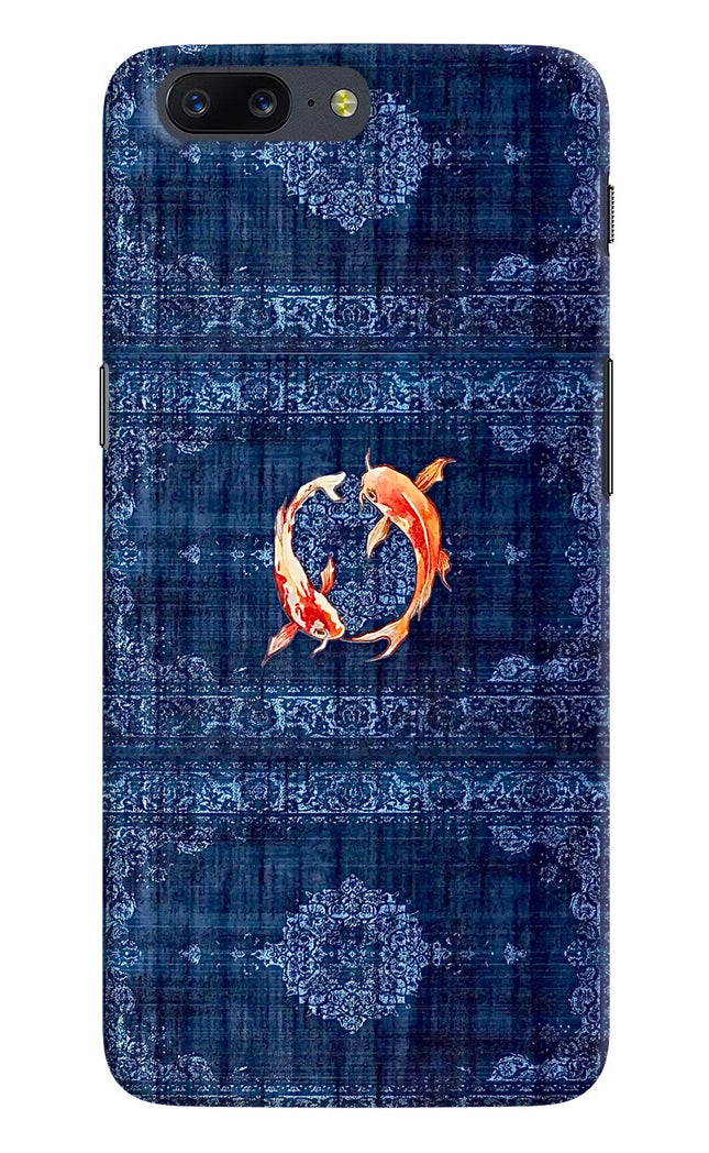 Koi Blue Oneplus 5 Hard Case Back Cover by Casekaro