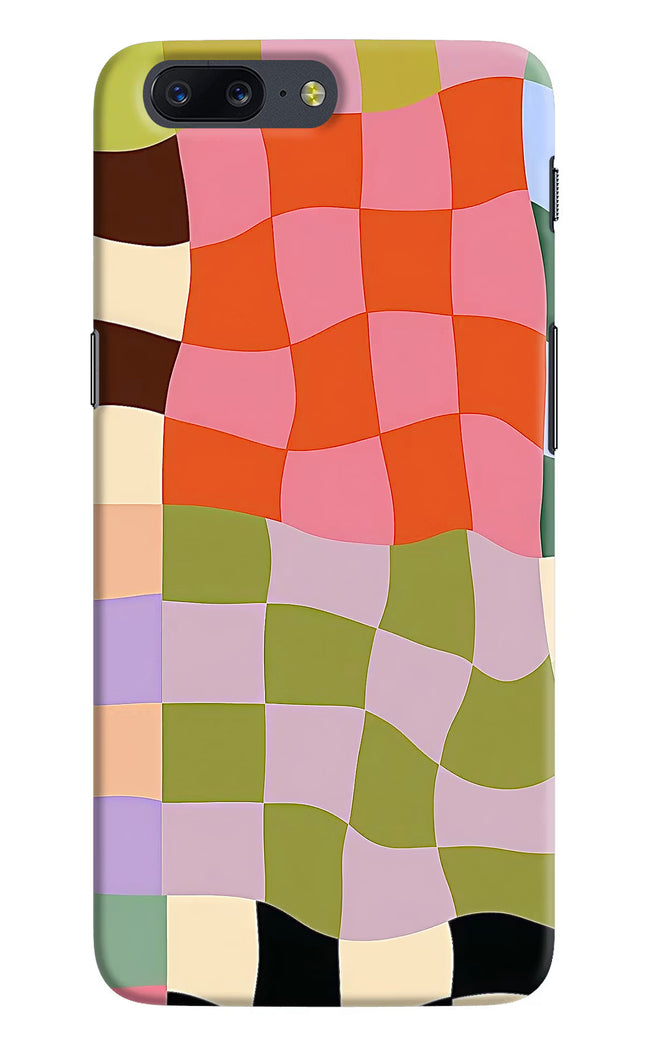 Wavy Grid Oneplus 5 Hard Case Back Cover by Casekaro