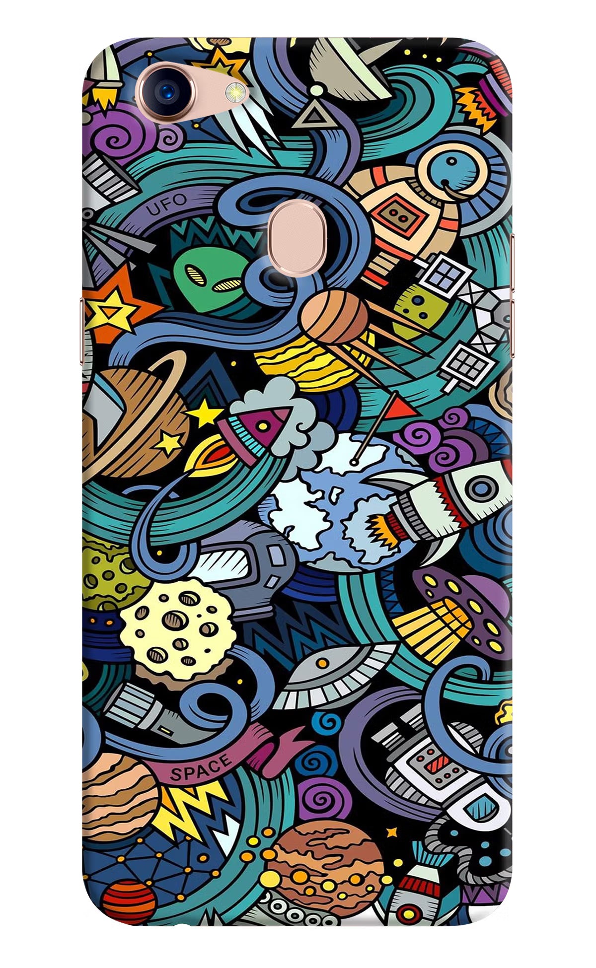 Space Abstract Oppo F5 Hard Case Back Cover by Casekaro