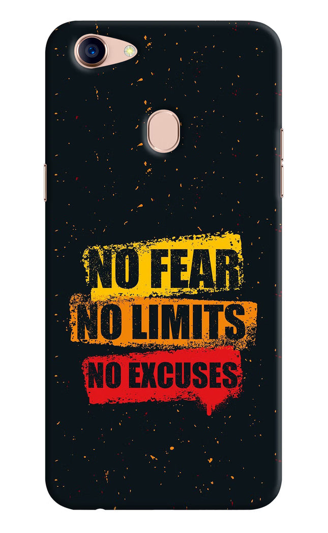 No Fear No Limits No Excuse Oppo F5 Hard Case Back Cover by Casekaro