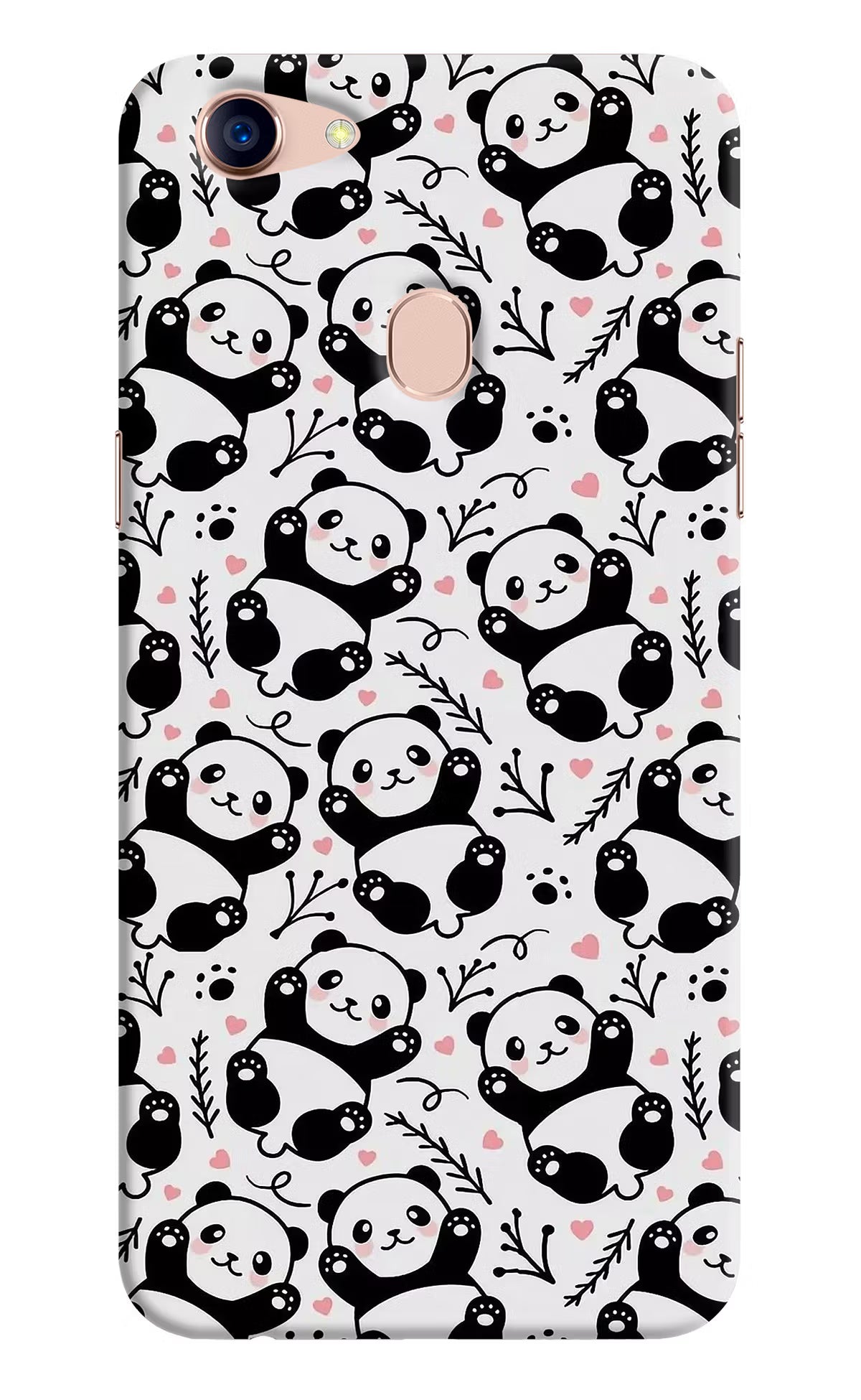 Cute Panda Oppo F5 Hard Case Back Cover by Casekaro