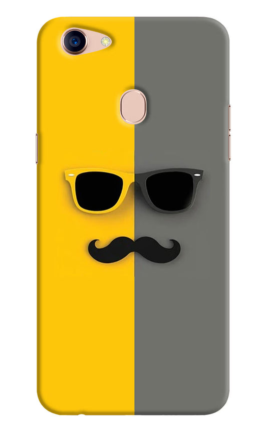 Sunglasses with Mustache Oppo F5 Hard Case Back Cover by Casekaro