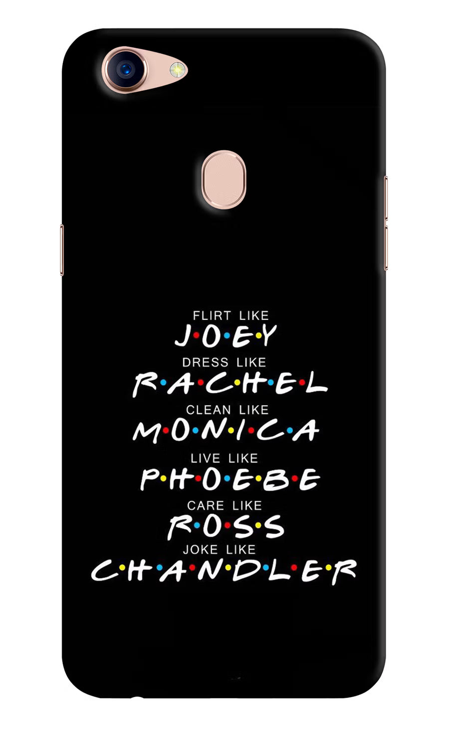 FRIENDS Character Oppo F5 Back Cover, Hard case