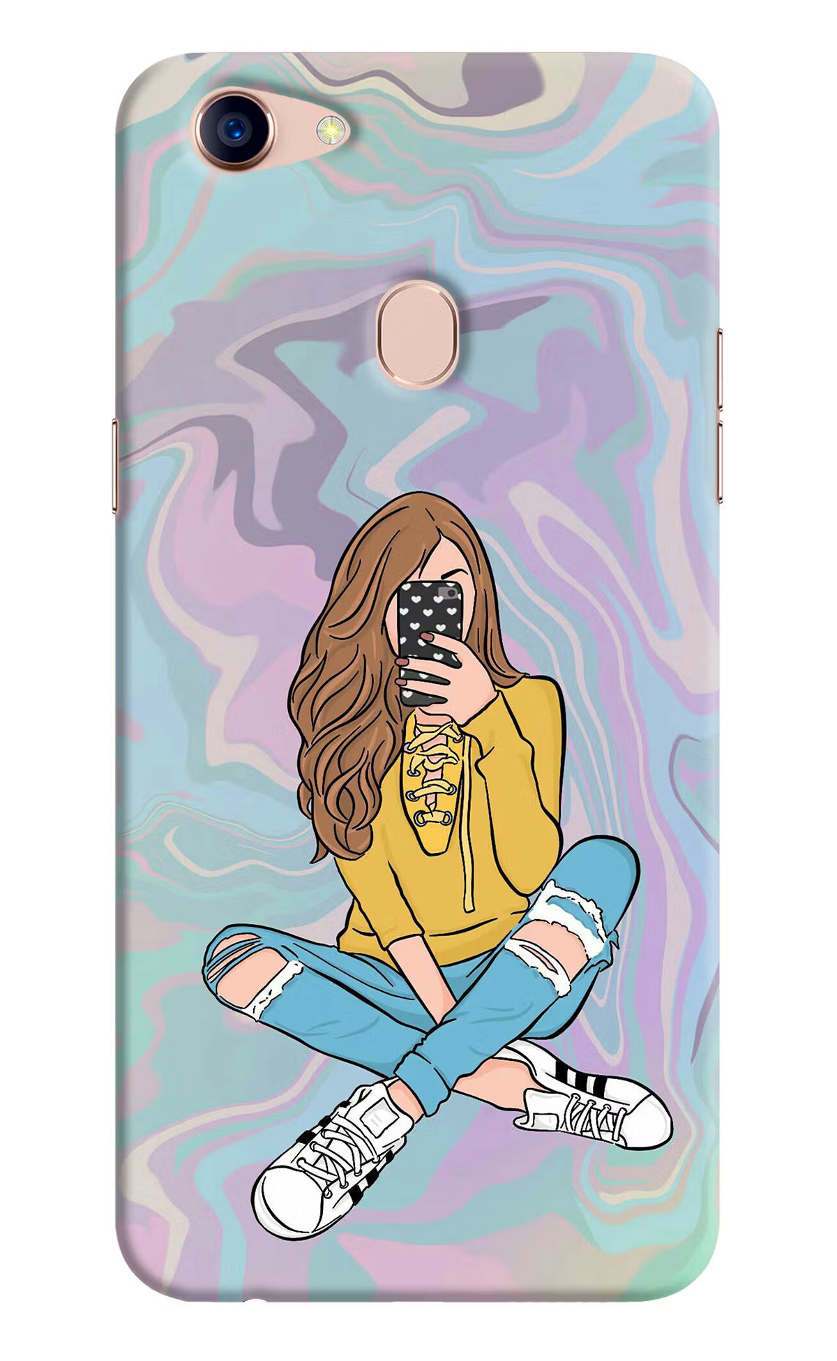 Selfie Girl Oppo F5 Hard Case Back Cover by Casekaro