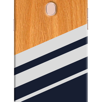 Blue and white wooden Oppo F5 Hard Case Back Cover by Casekaro