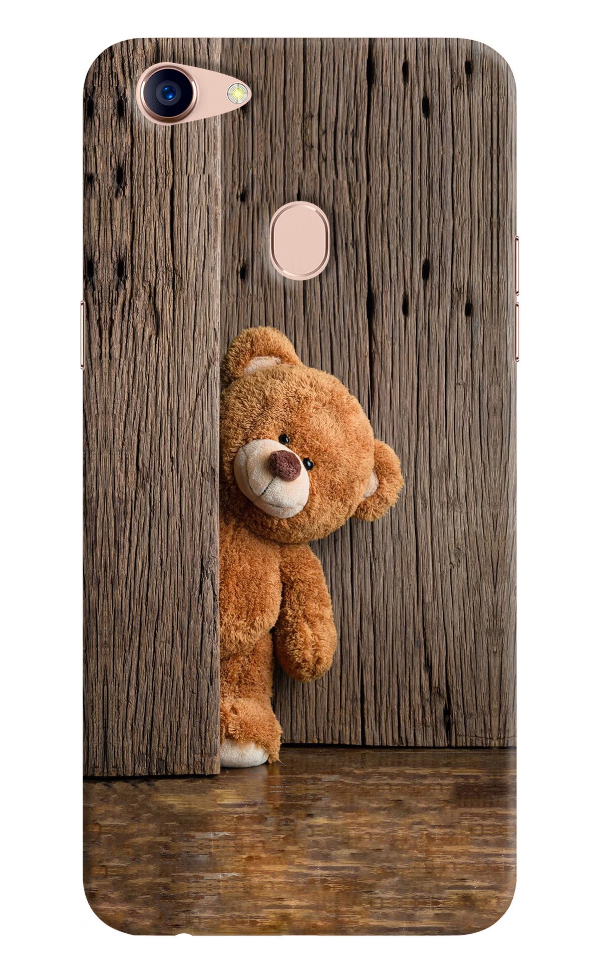 Teddy Wooden Oppo F5 Hard Case Back Cover by Casekaro