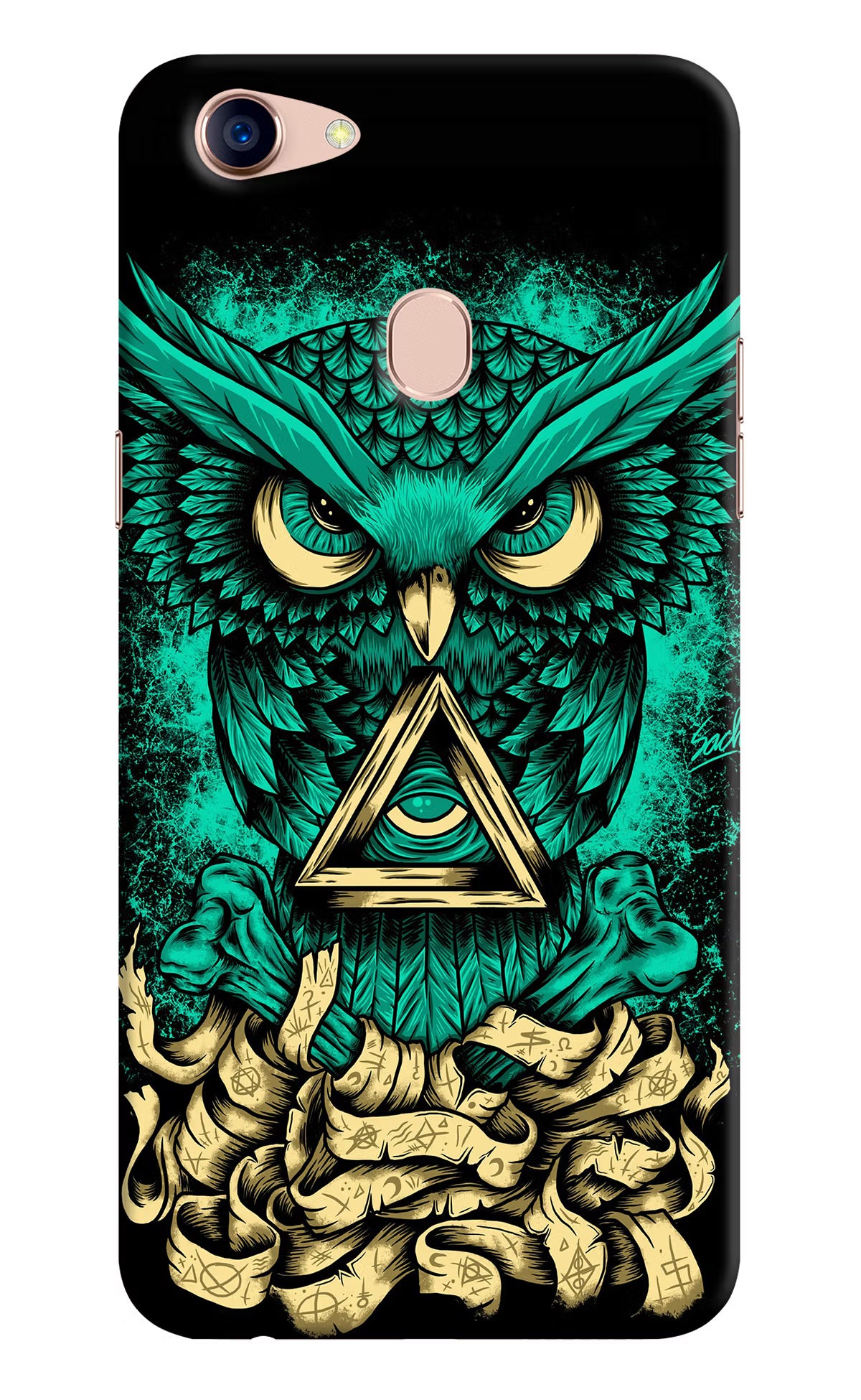 Green Owl Oppo F5 Hard Case Back Cover by Casekaro