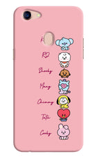 BTS names Oppo F5 Hard Case Back Cover by Casekaro