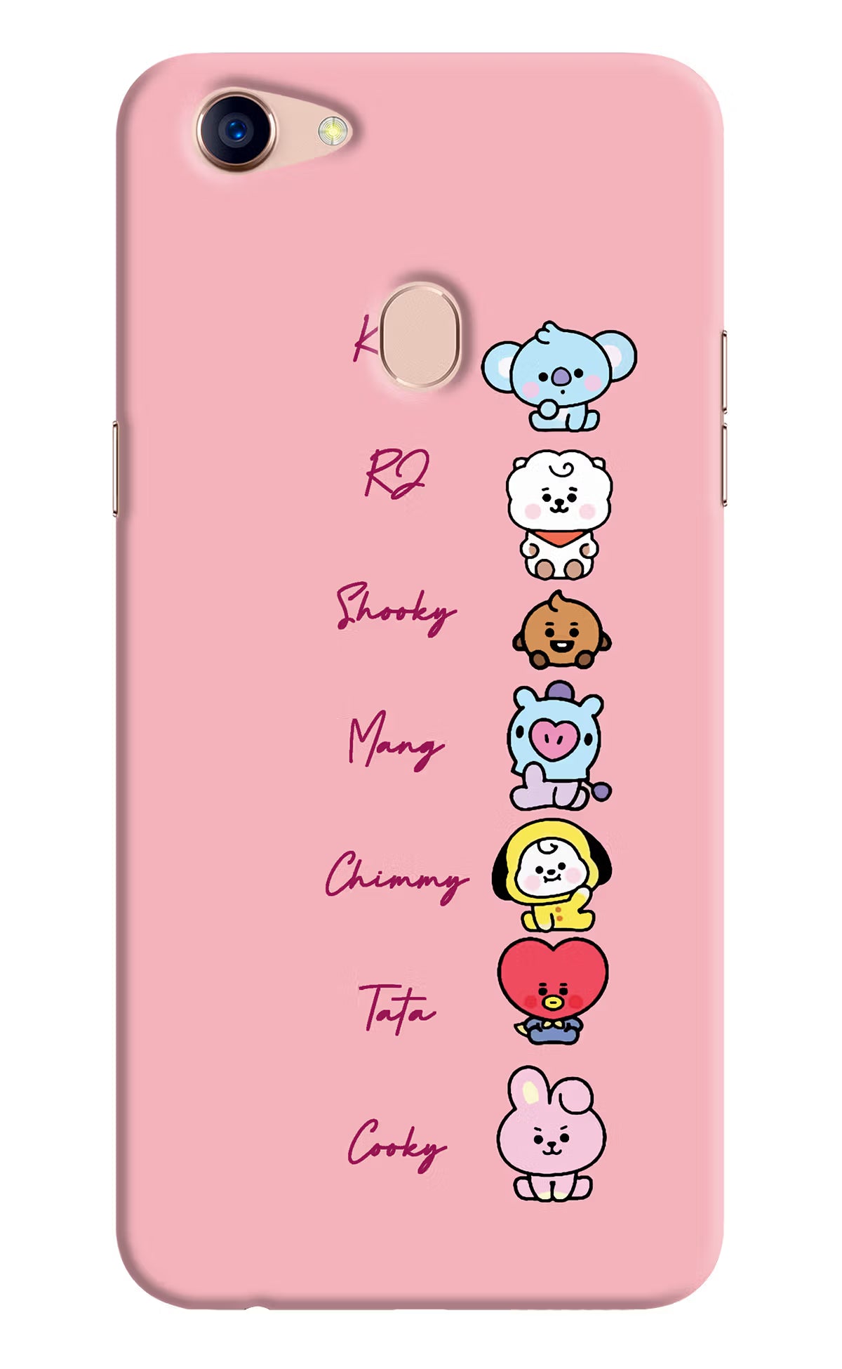 BTS names Oppo F5 Hard Case Back Cover by Casekaro