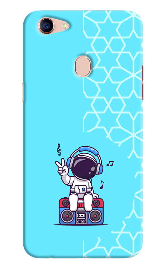 Cute Astronaut Chilling Oppo F5 Hard Case Back Cover by Casekaro