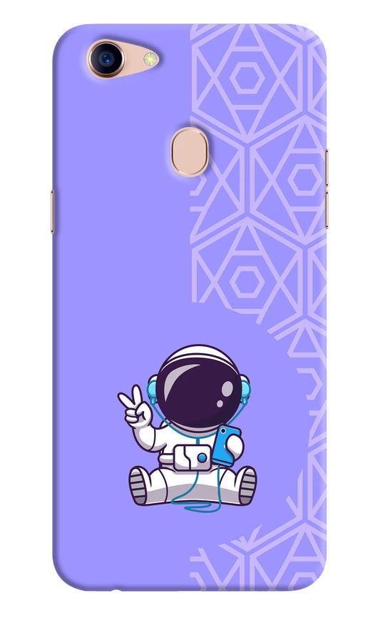 Cute Astronaut Chilling Oppo F5 Hard Case Back Cover by Casekaro