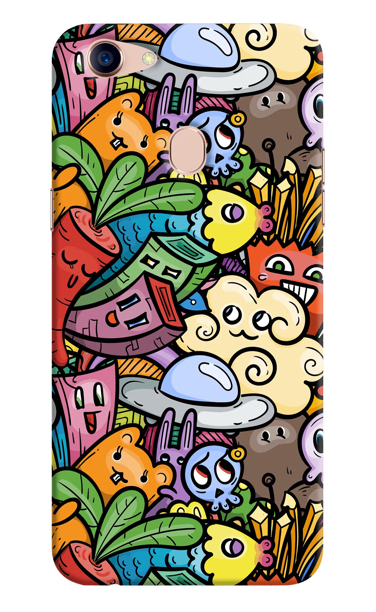 Veggie Doodle Oppo F5 Hard Case Back Cover by Casekaro