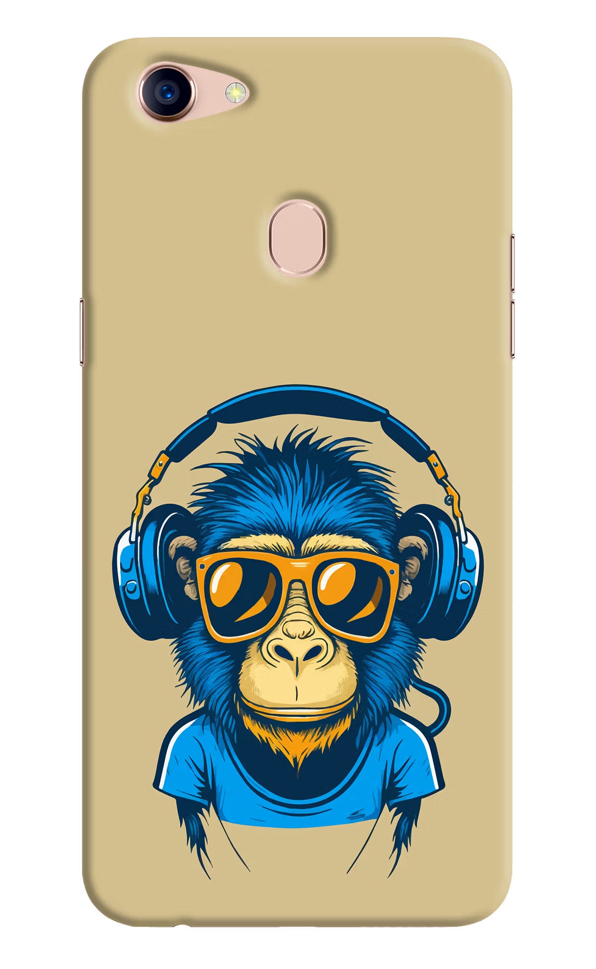Monkey Headphone Oppo F5 Hard Case Back Cover by Casekaro
