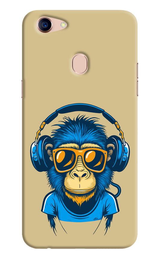 Monkey Headphone Oppo F5 Hard Case Back Cover by Casekaro