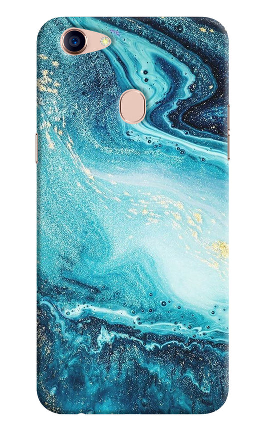 Blue Glitter Marble Oppo F5 Hard Case Back Cover by Casekaro