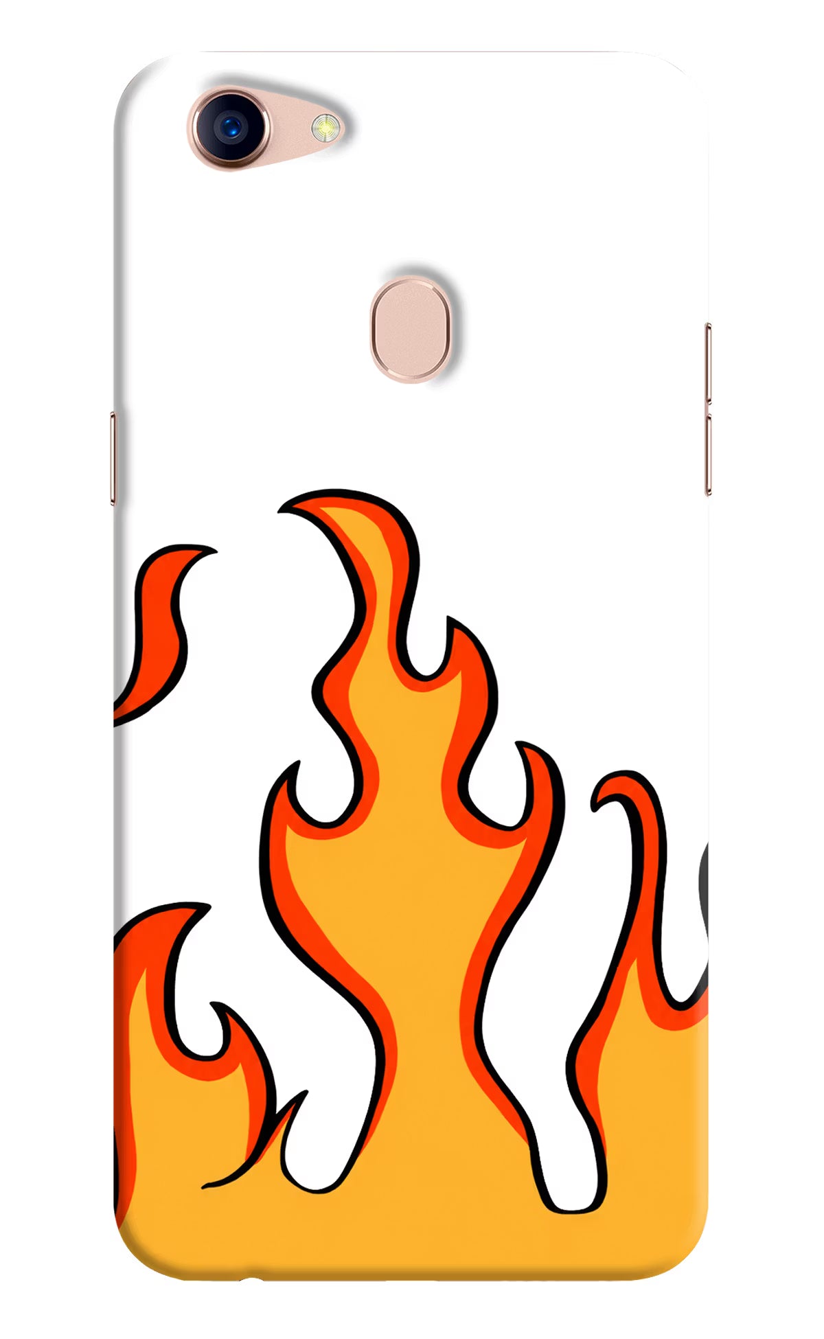 Fired Up – White Oppo F5 Hard Case Back Cover by Casekaro