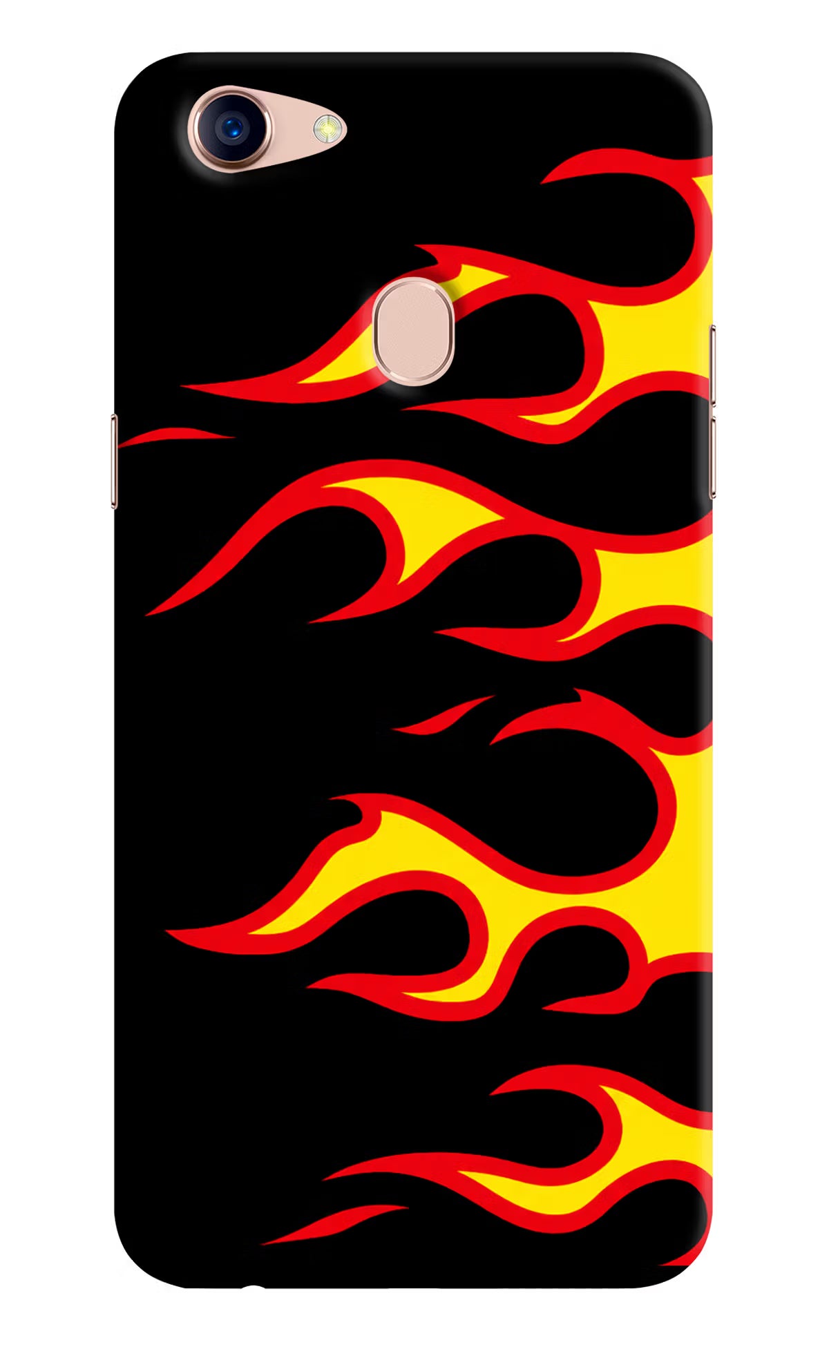 Side Sweep Flames Oppo F5 Hard Case Back Cover by Casekaro