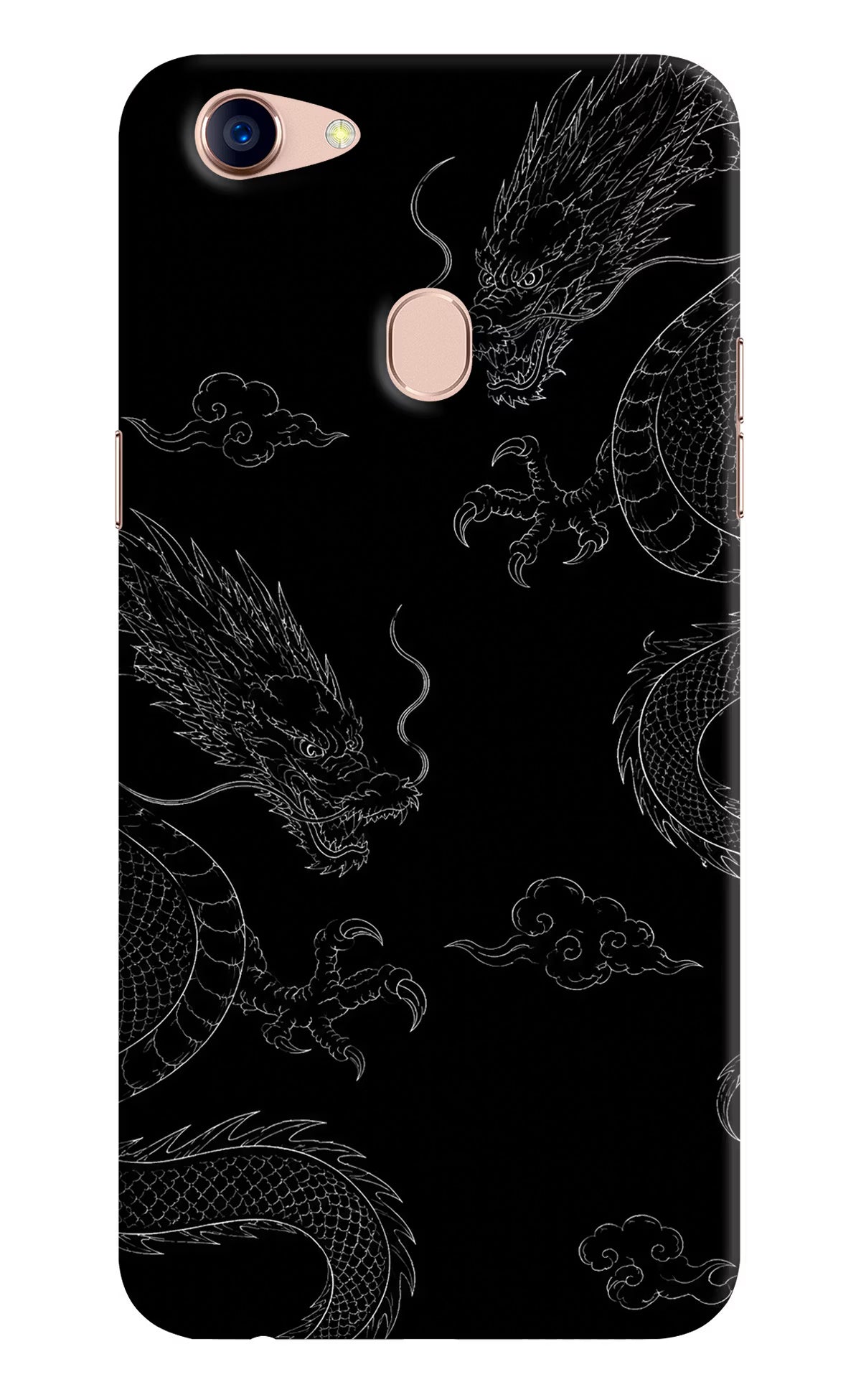 Twin Dragons Oppo F5 Hard Case Back Cover by Casekaro