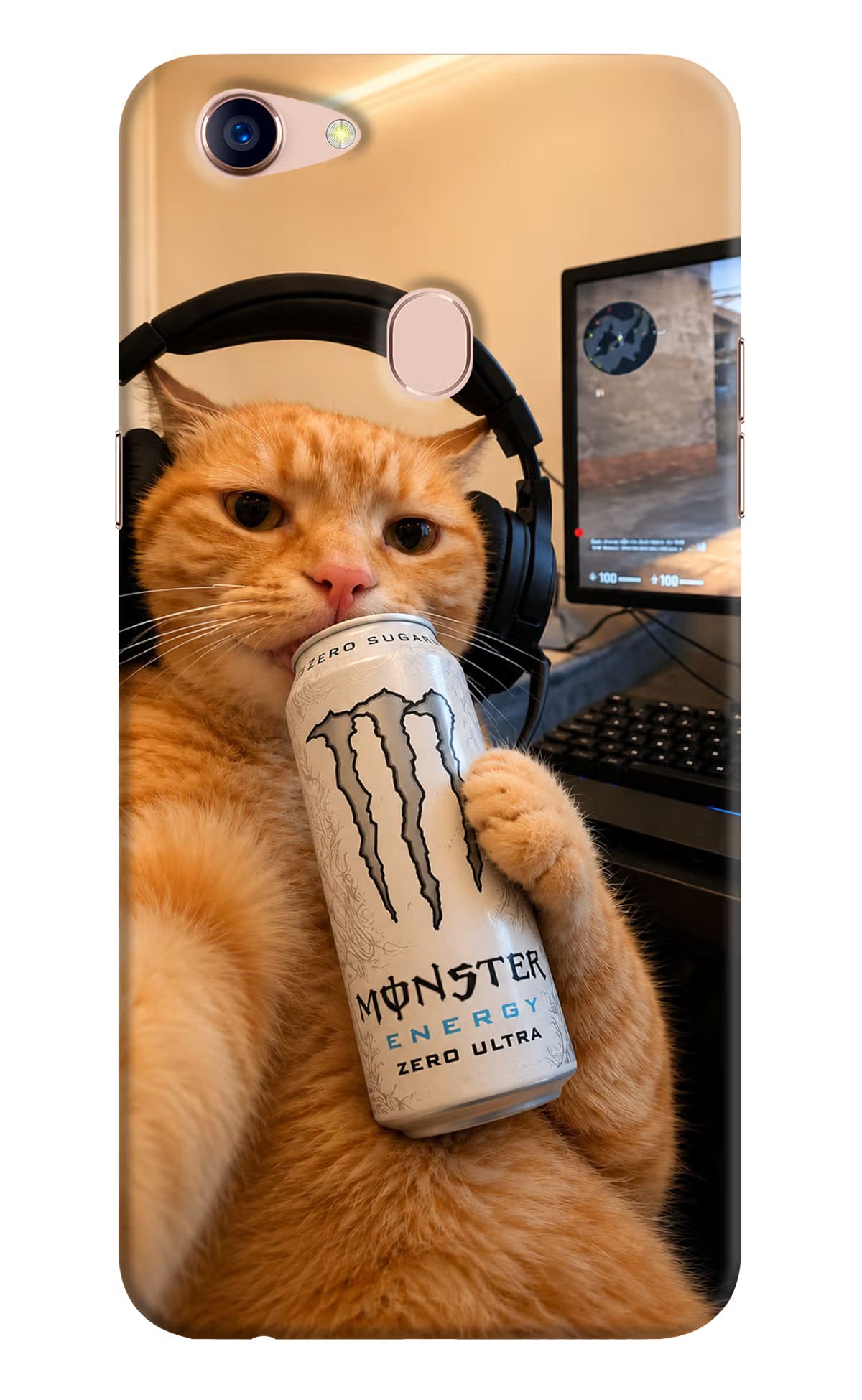 Gamer Cat Energy Oppo F5 Back Cover