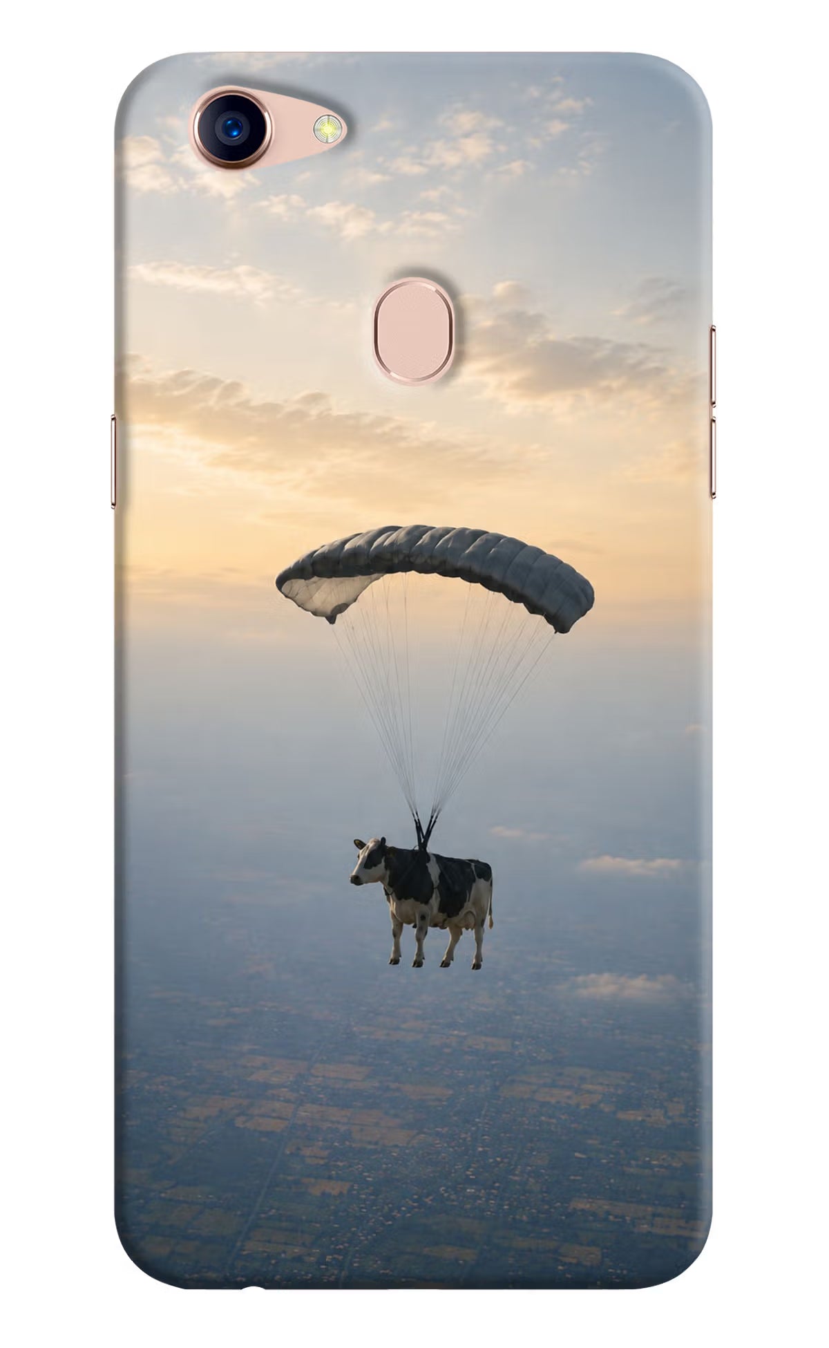 Skydiving Cow Oppo F5 Back Cover