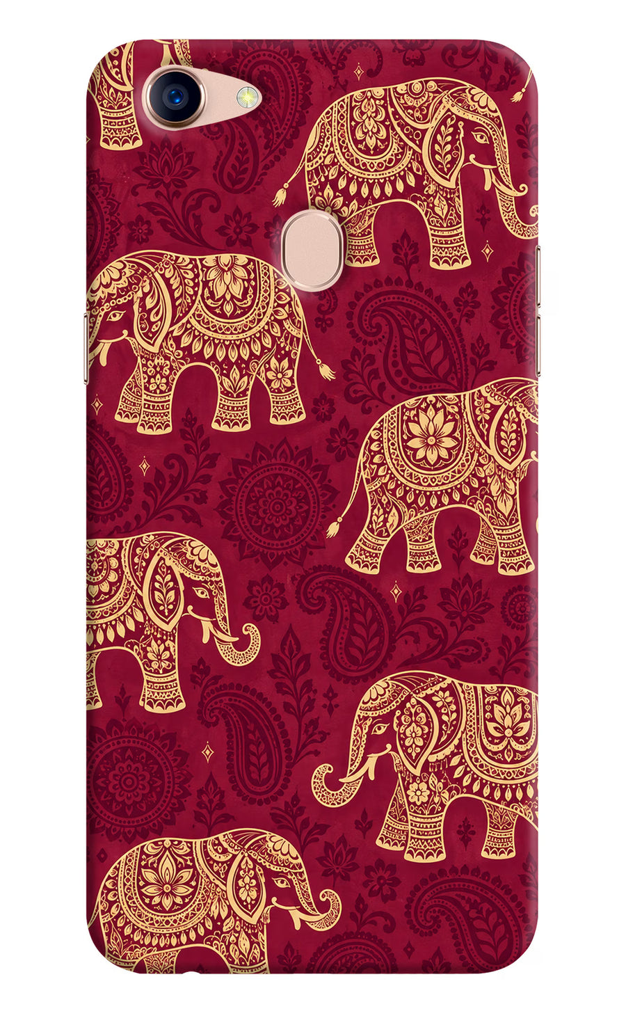 Maroon Elephant Oppo F5 Back Cover, Hard case