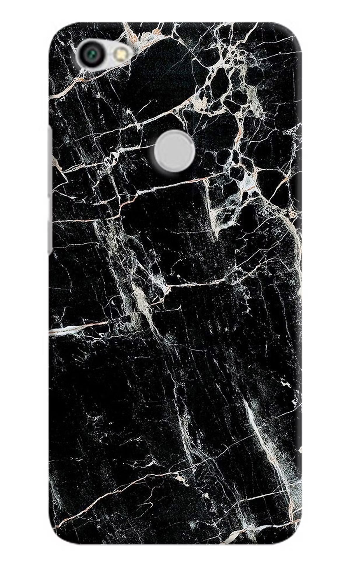 Black Marble Texture Redmi Y1 Hard Case Back Cover by Casekaro