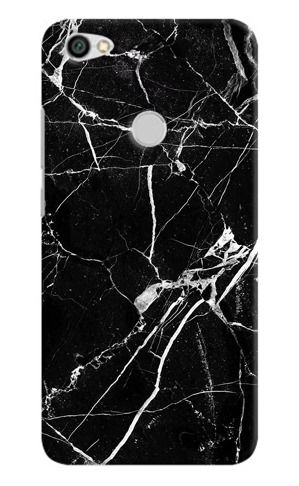 Black Marble Pattern Redmi Y1 Hard Case Back Cover by Casekaro