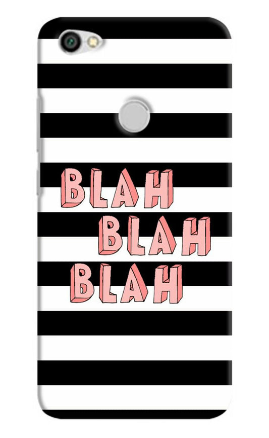 Blah Blah Blah Redmi Y1 Hard Case Back Cover by Casekaro