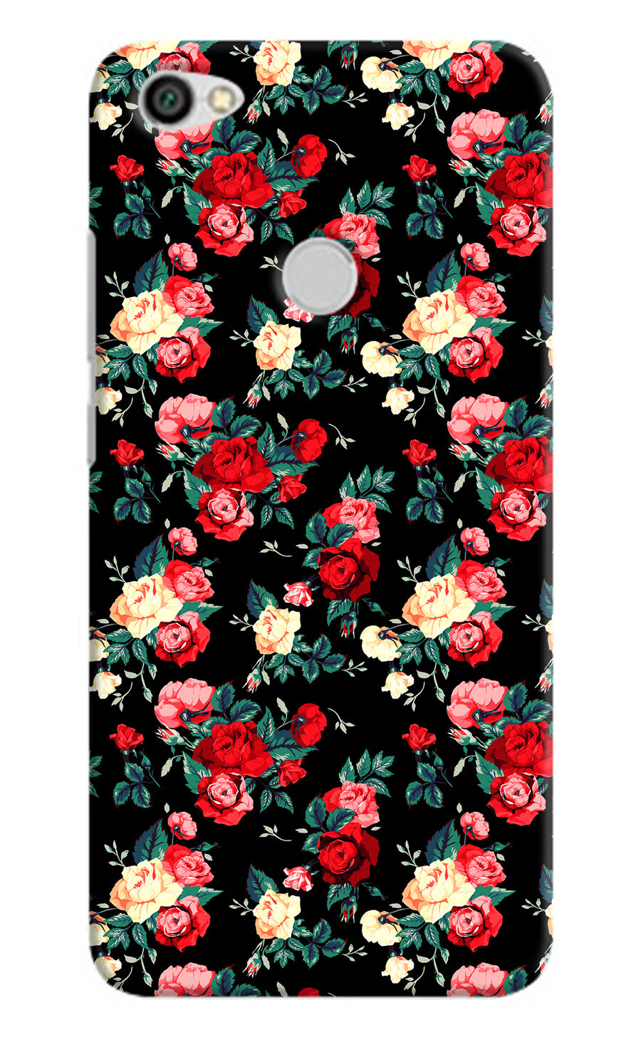 Rose Pattern Redmi Y1 Back Cover, Hard case