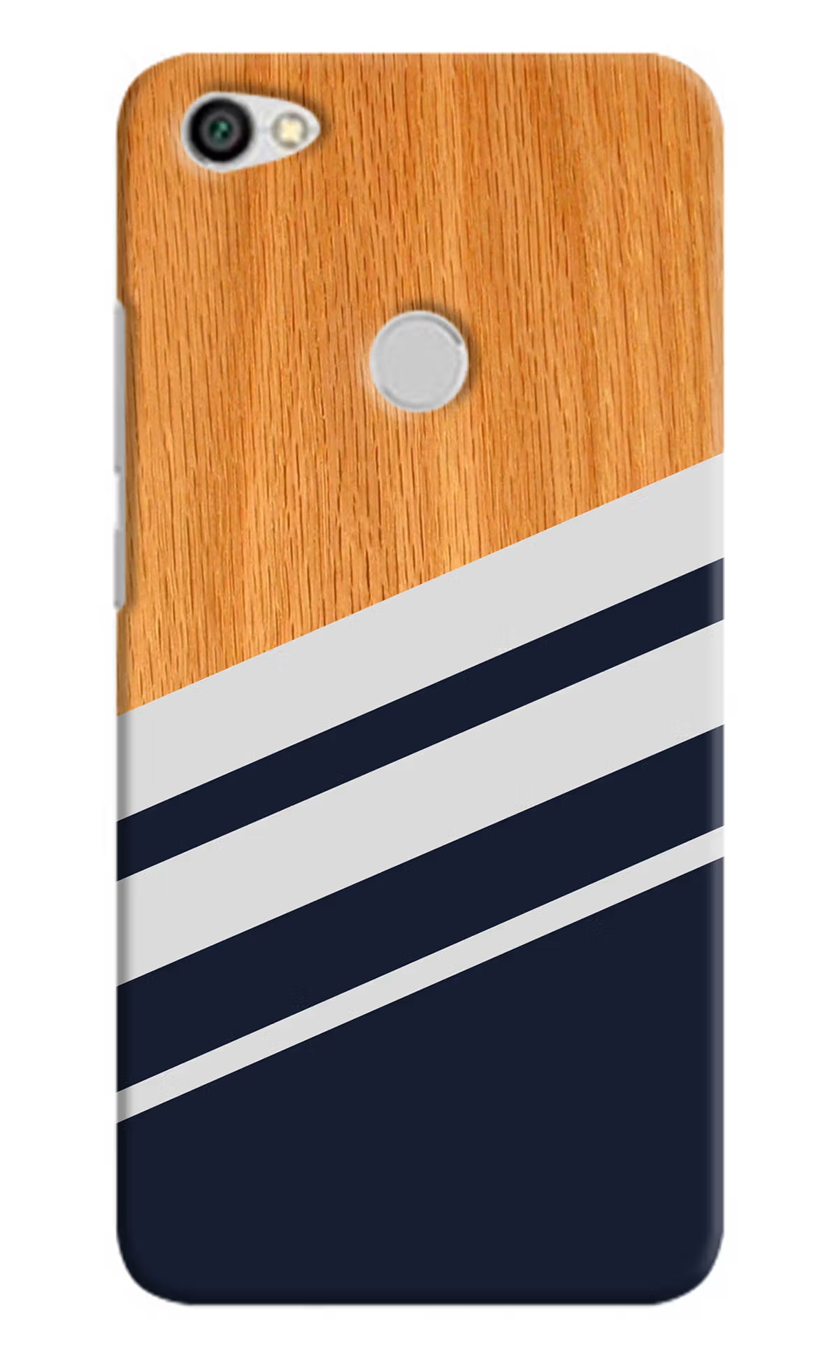 Blue and white wooden Redmi Y1 Hard Case Back Cover by Casekaro