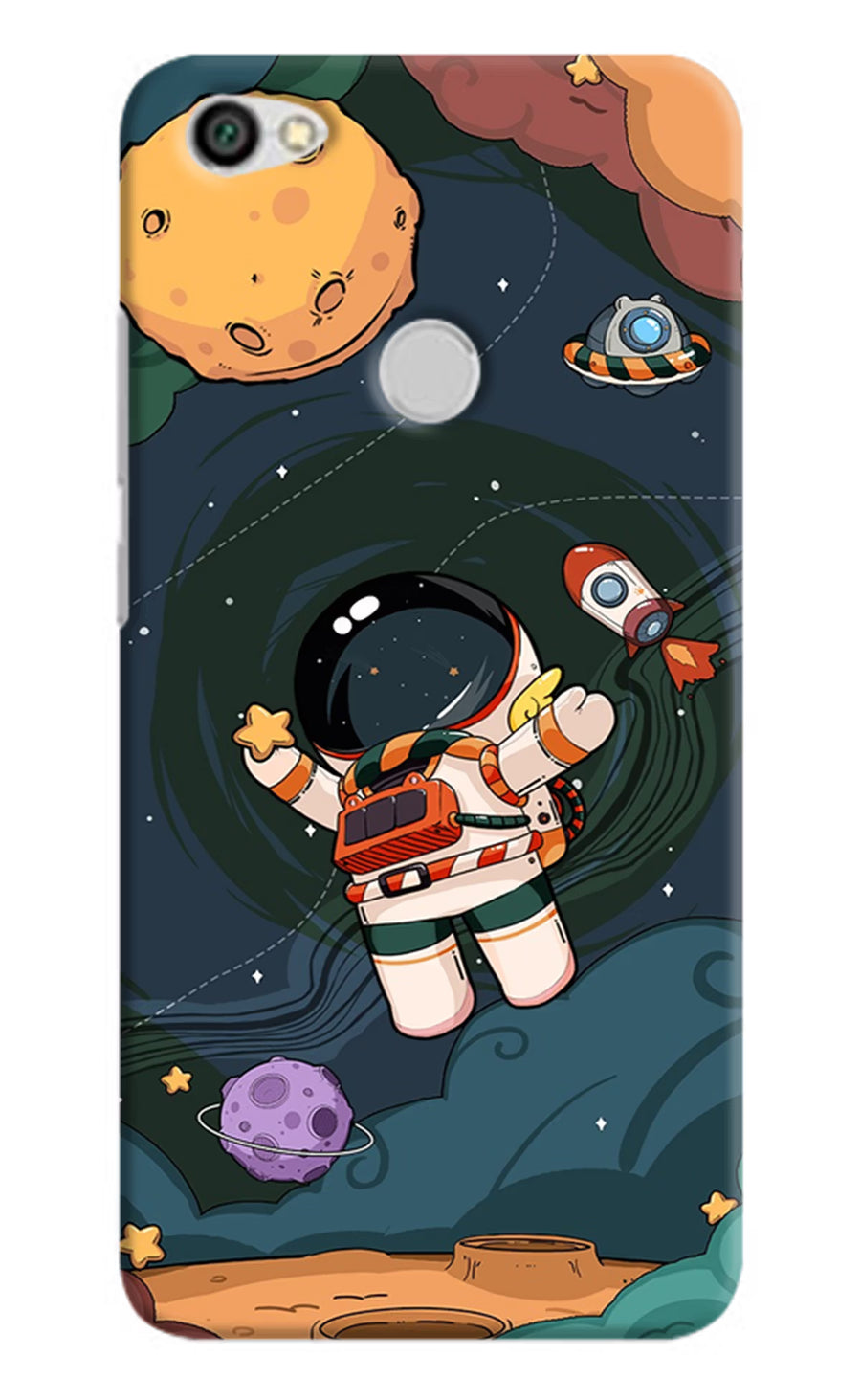 Cartoon Astronaut Redmi Y1 Back Cover, Hard case
