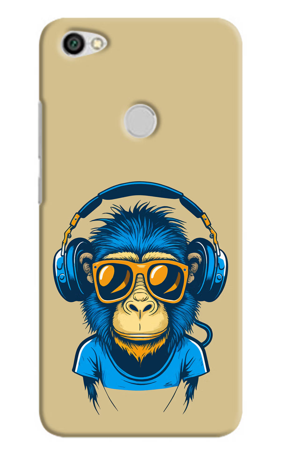 Monkey Headphone Redmi Y1 Back Cover, Hard case