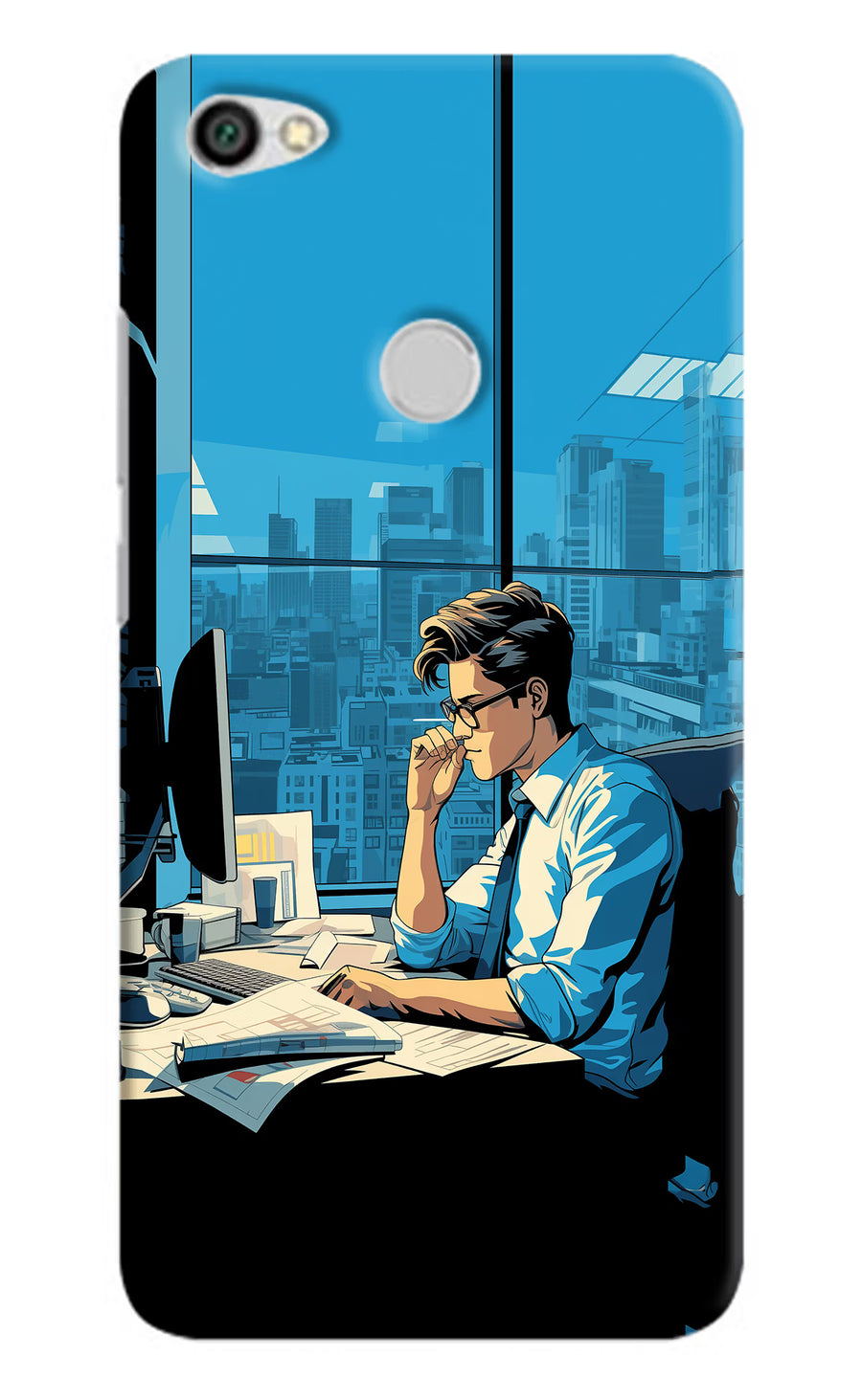 Focused Hustler (AI Generated) Redmi Y1 Back Cover, Hard case