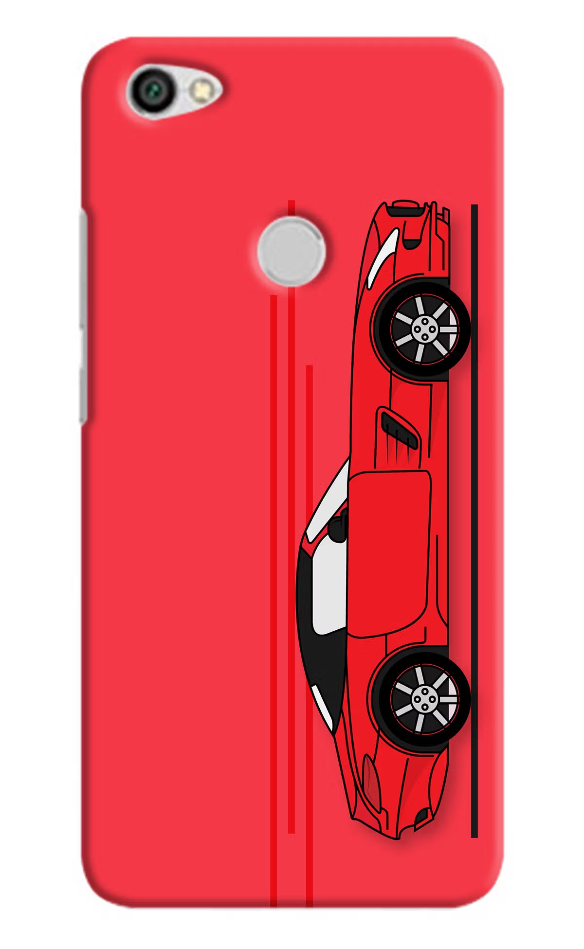 Red Velocity Redmi Y1 Hard Case Back Cover by Casekaro