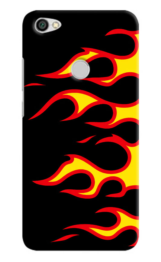 Side Sweep Flames Redmi Y1 Hard Case Back Cover by Casekaro