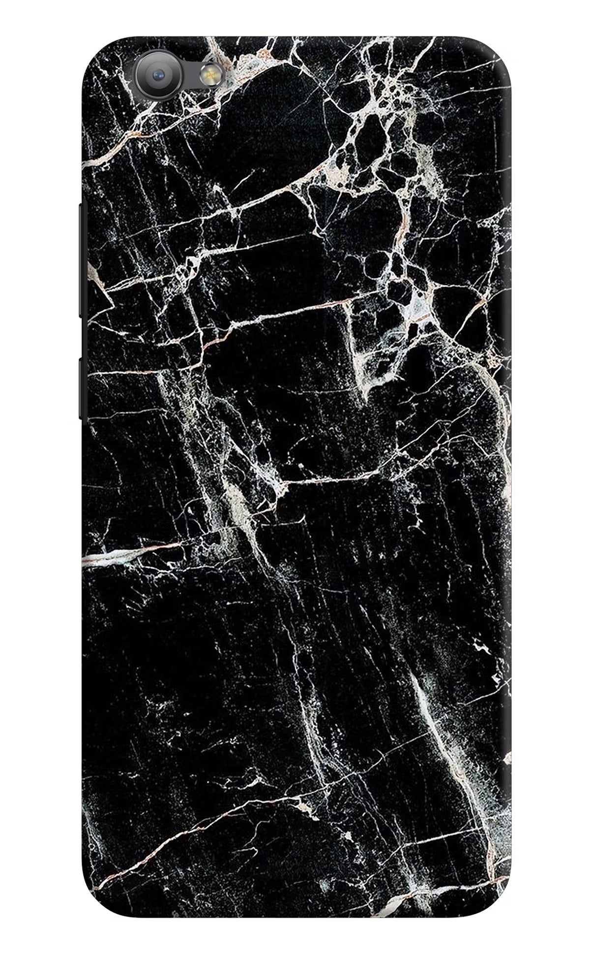 Black Marble Texture Vivo V5/V5s Hard Case Back Cover by Casekaro
