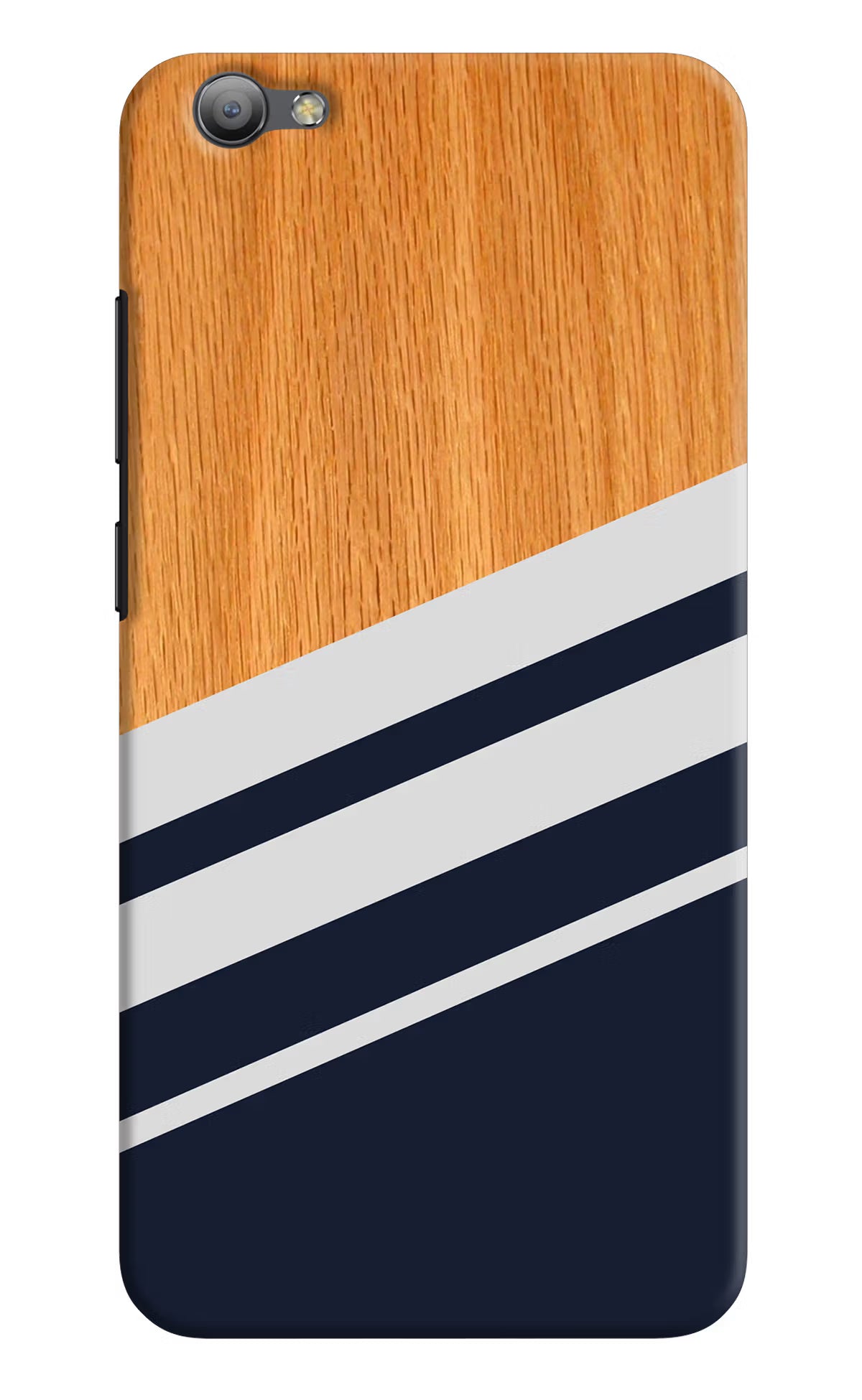 Blue and white wooden Vivo V5/V5s Hard Case Back Cover by Casekaro