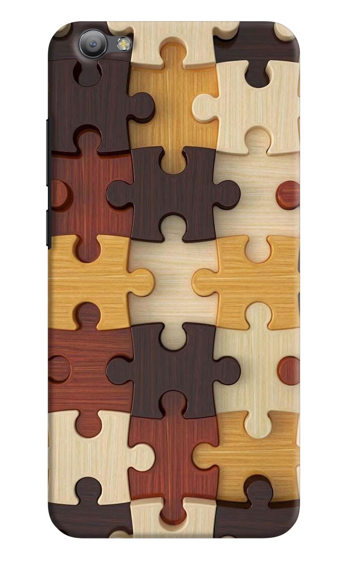 Wooden Puzzle Vivo V5/V5s Hard Case Back Cover by Casekaro