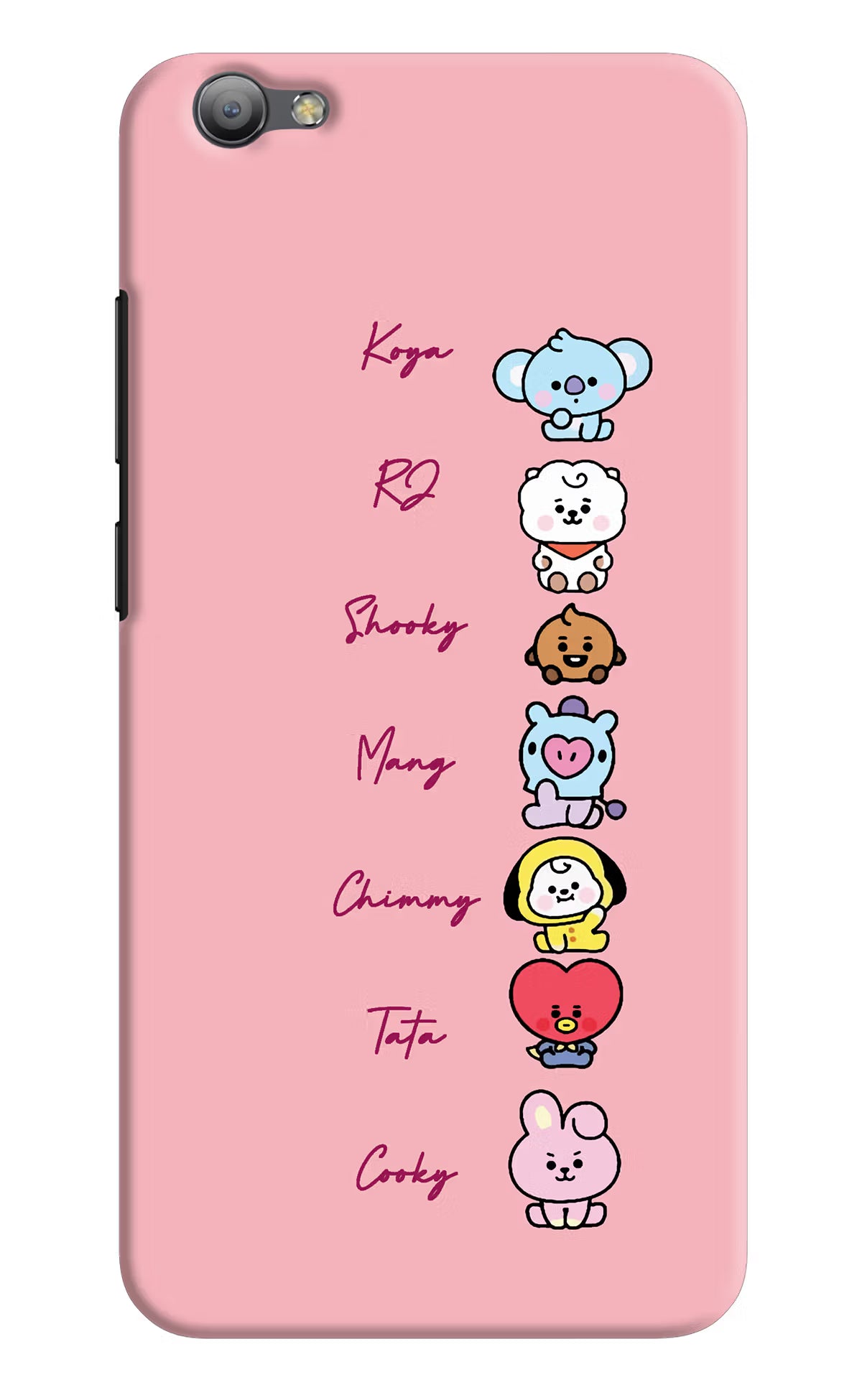 BTS names Vivo V5/V5s Hard Case Back Cover by Casekaro