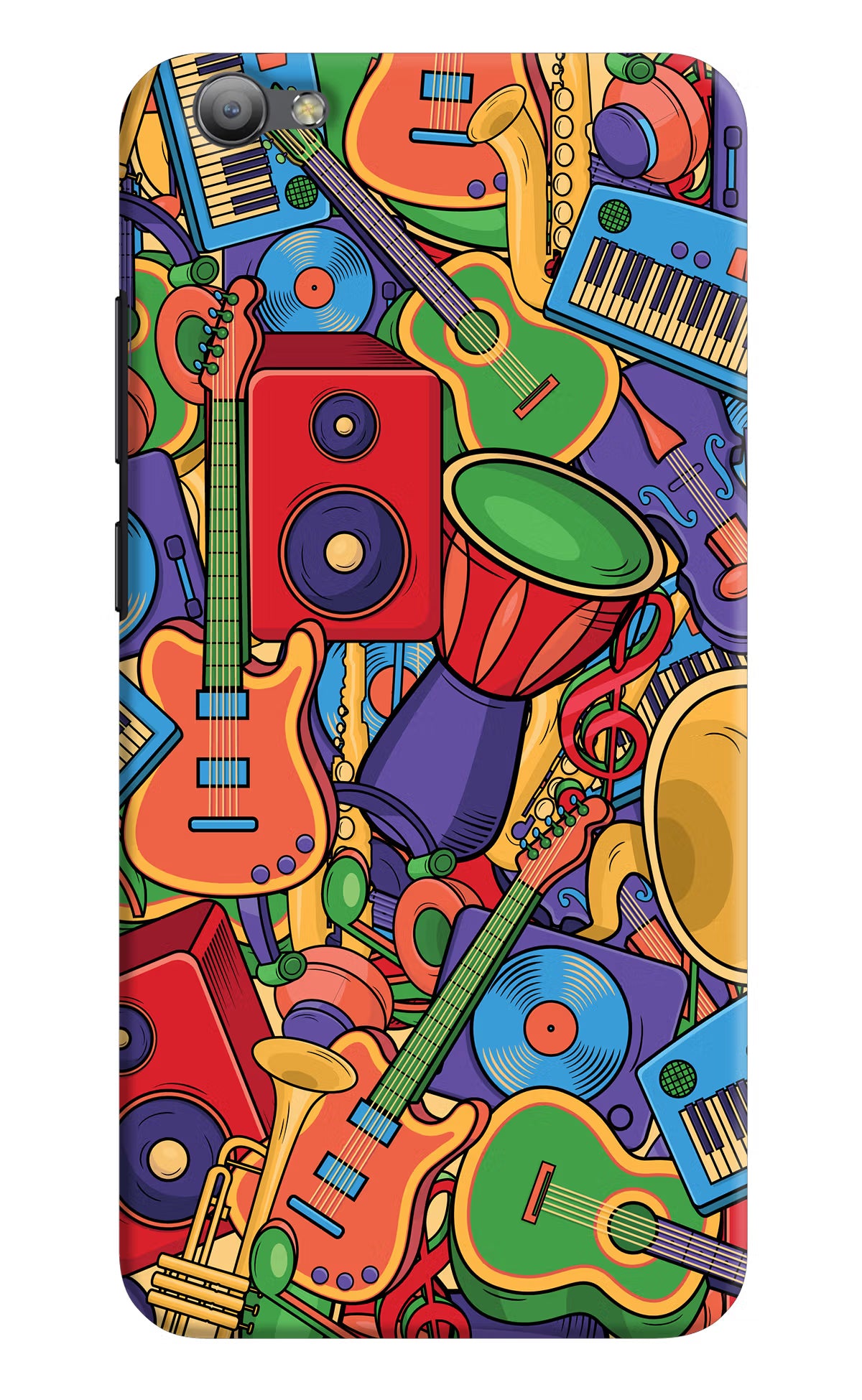 Music Instrument Doodle Vivo V5/V5s Hard Case Back Cover by Casekaro